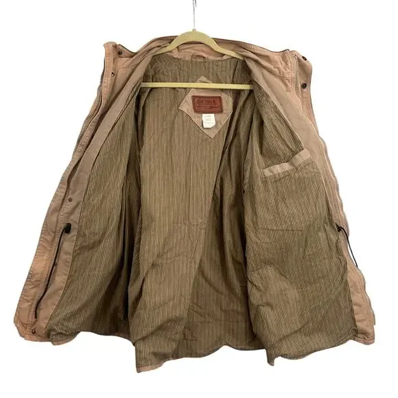 VTG Outback Field Jacket Lg Tan Canvas Western Ranch Barn Coat Distressed Rugged - Picture 3 of 16